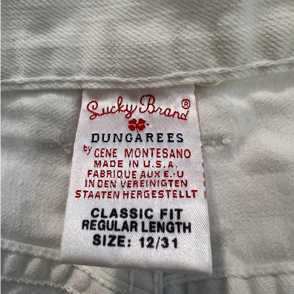 Lucky Brand Dungaree Classic Fit Jeans Size 12/31 in White Regular Length - Picture 4 of 5